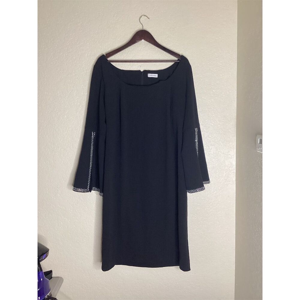 Calvin Klein Black Long Sleeve Shift Dress